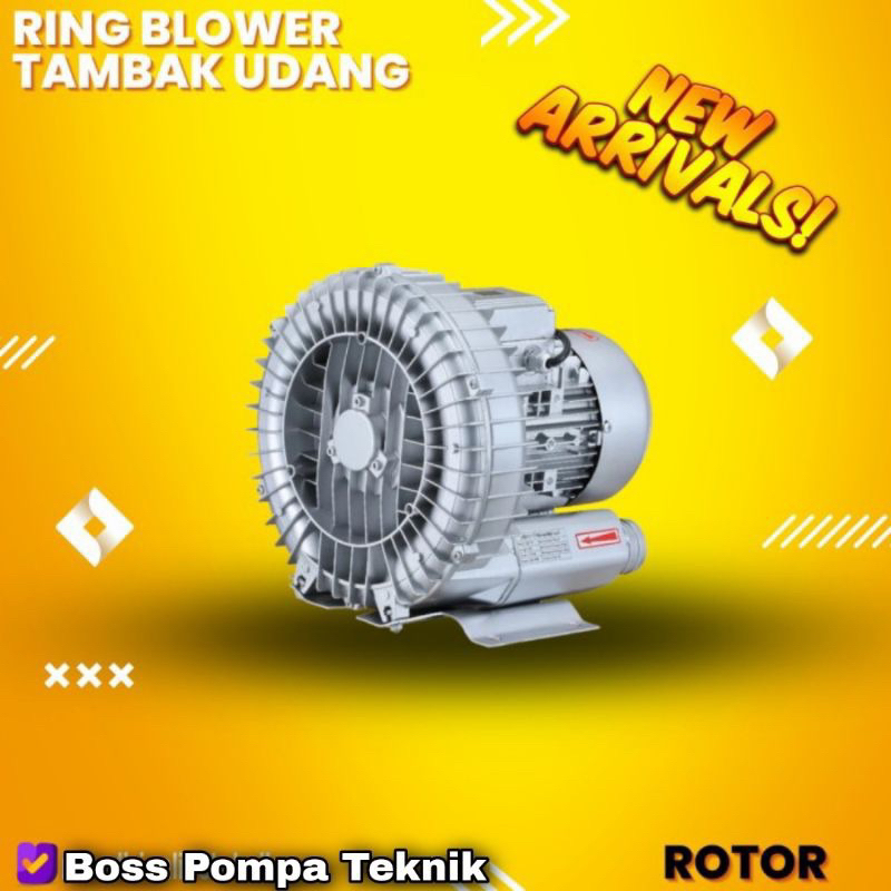 RING BLOWER ROTOR 1,5 HP 1,1KW 220/380V BLOWER VORTEX TAMBAK KOLAM Ring blower 1.5Hp Rings blower