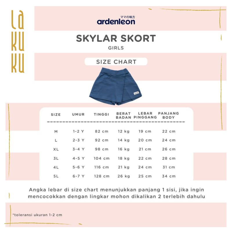 Lakuku - Ardenleon Skylar Skort Girl 1-7th Rok Celana Anak Perempuan