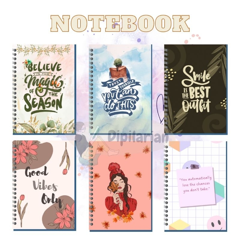 

Notebook Bebas Pilih Motif bisa costum desain dan nama ukuran A5 isi 50 Lembar Murah