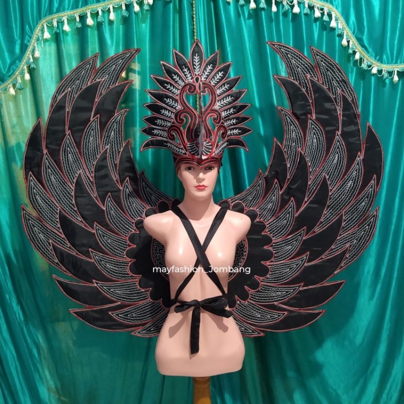 SAYAP KARNAVAL DAN HIASAN KEPALA BURUNG MERAK