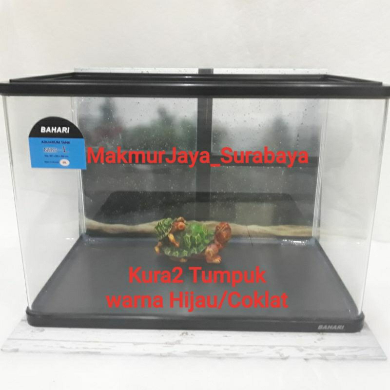 dekorasi aquarium kura kura, hiasan aquarium kura kura tumpuk, dekorasi aquarium fiber kura kura, hiasan