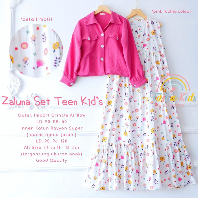 (NEW)GAMIS SET ANAK OOTD//CATTIE/ZALEA /AURA/MILA/ZALUNA BY FASHA KIDS