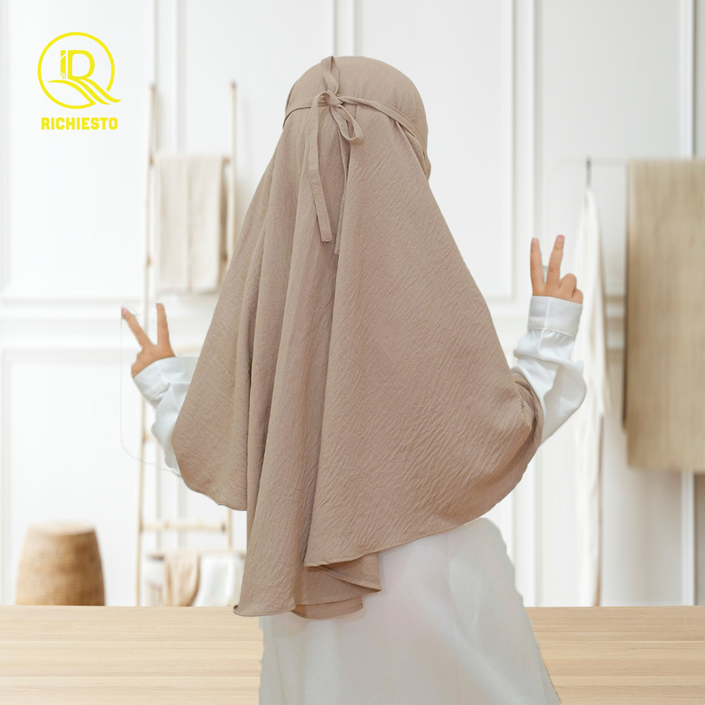 Jilbab Anak Bergo Maryam Crinkle Airflow Non Ped Usia 3-12 Tahun