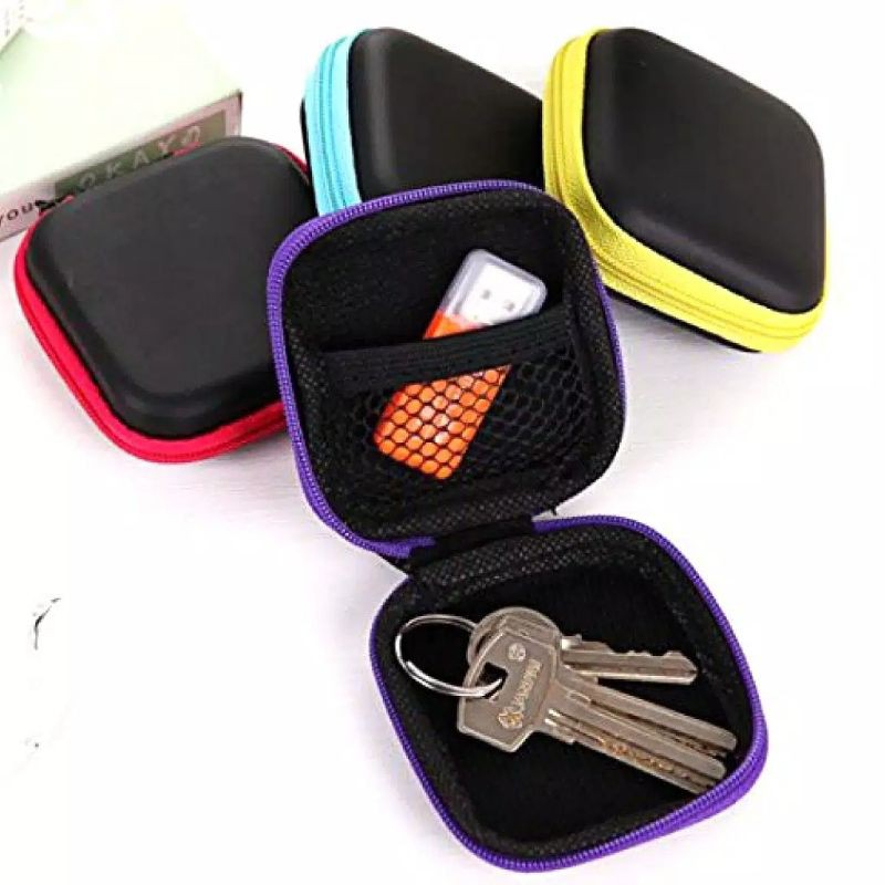 Dompet Headset &amp; Koin Kotak Penyimpanan Kabel Koin Receh Travel Bag