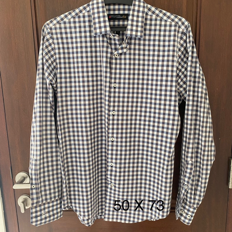 [Preloved] Henry Adams Shirt Hem Laki Pria Lengan Panjang Kemeja Kotak