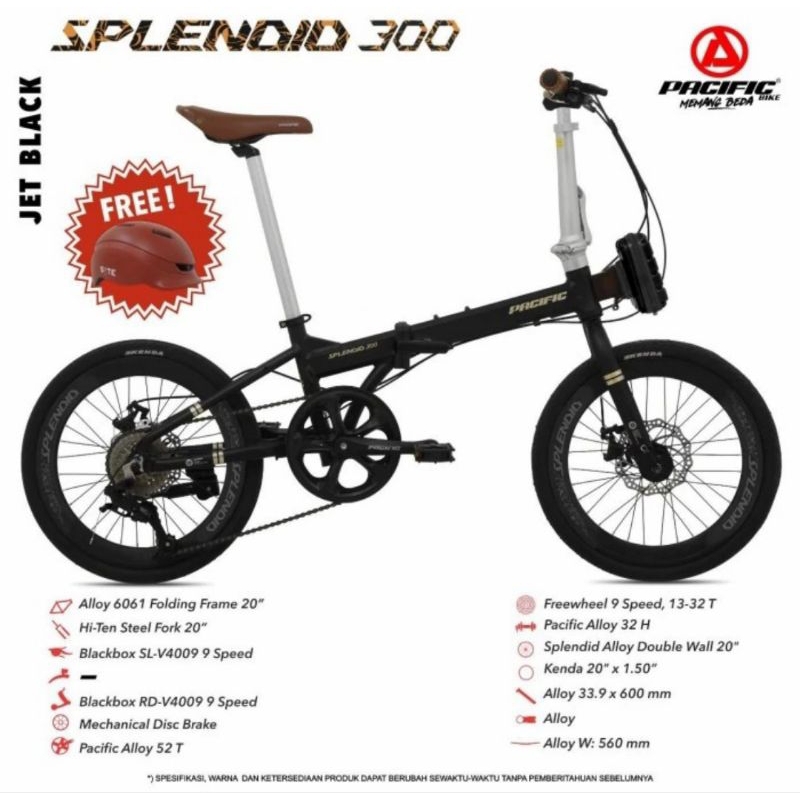 Sepeda Lipat 20 inch Pacific Splendid 300 Alloy 9 Speed