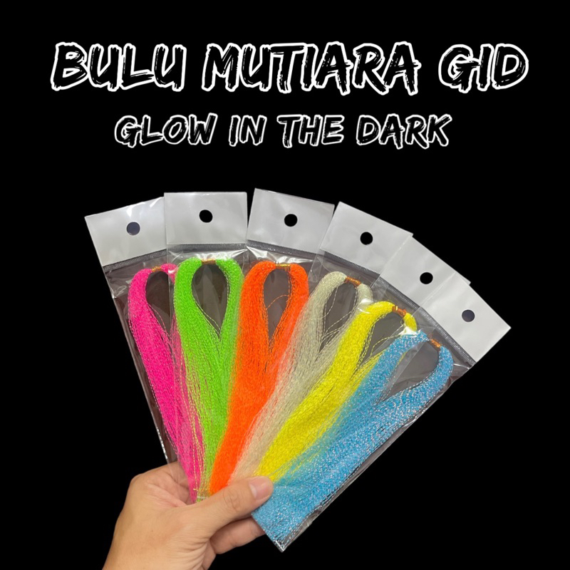 Bulu Mutiara Gid Kilat Umpan Pancing Assist Hook Bulu Kotrek Glow In The Dark