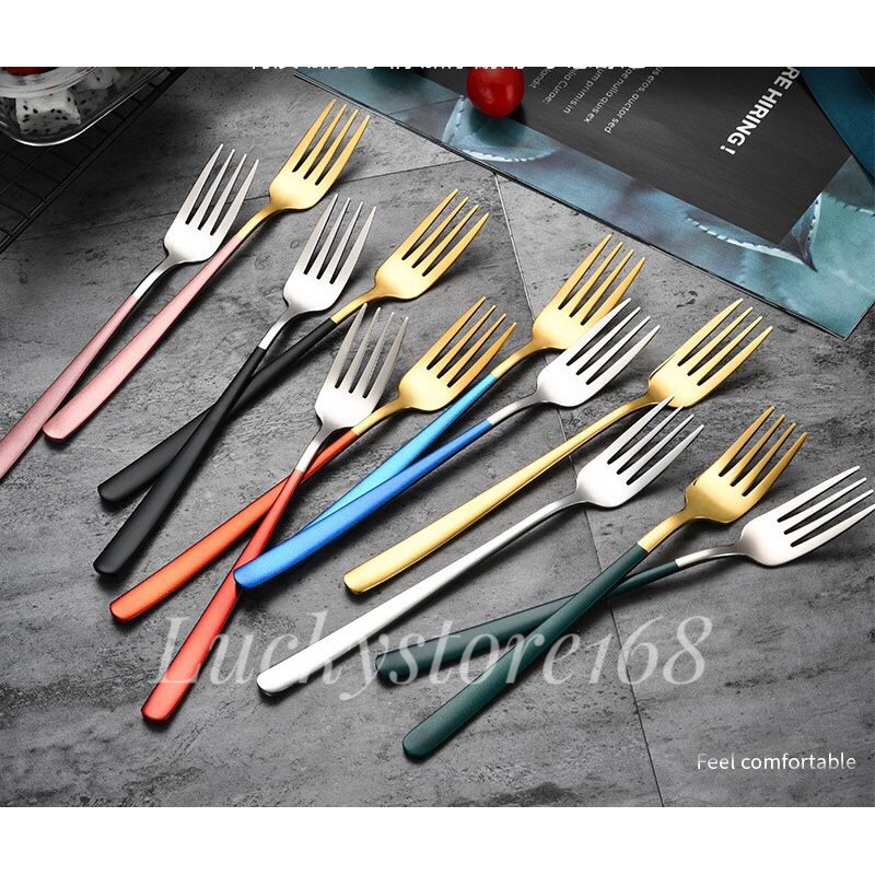 1PCS/Garpu makan korea style/ Garpu gold emas stainless stell high quality