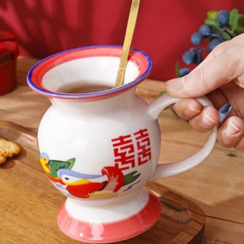 Mandarin Duck Cup A / Gelas Mug Pot Keramik Hampers Chinese Unik Mewah/