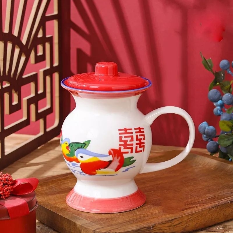 Mandarin Duck Cup A / Gelas Mug Pot Keramik Hampers Chinese Unik Mewah/