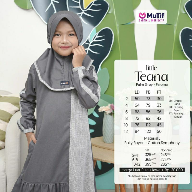 Mutif Sarimbit Teana Plum Grey Paloma Mutif Man Zidan Little Teana Zidan Baju Muslim Gamis Sarimbit Keluarga Family Series Terbaru Ori Lebaran 2023