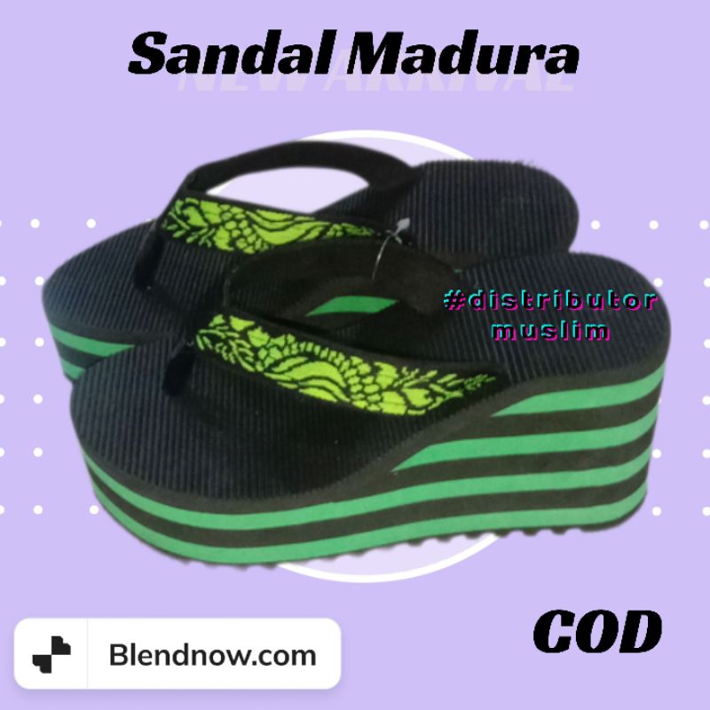 (GROSIR) SANDAL MADURA CEWEK CANTIK TINGGI 8CM SPON ASLI TERKUAT | SANDAL WEDGES | SANDAL GUNUNG