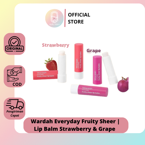 QEILA - Wardah Everyday Fruity Sheer | Lip Balm Strawberry &amp; Grape 4 g