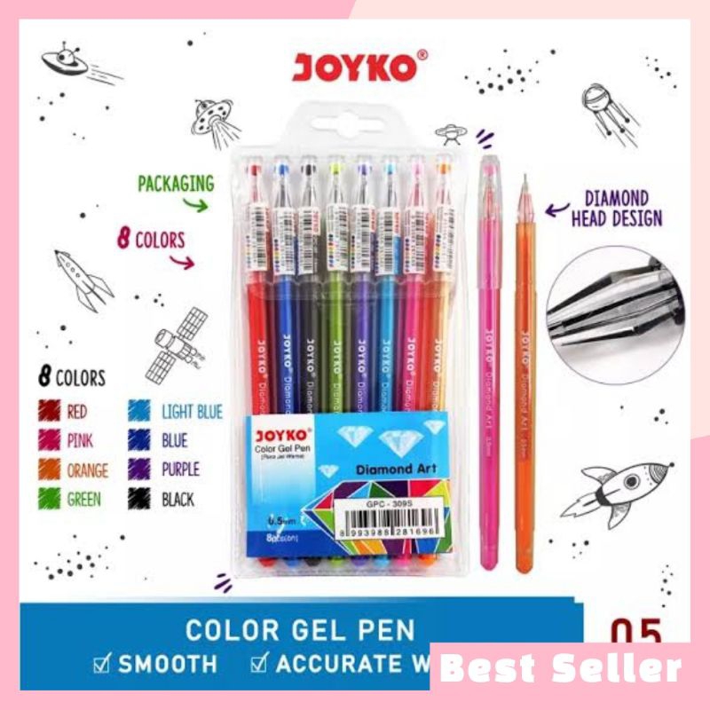 

Color Gel Pen Pulpen Joyko GPC-309S 8 Warna 0.5 mm 1 Set