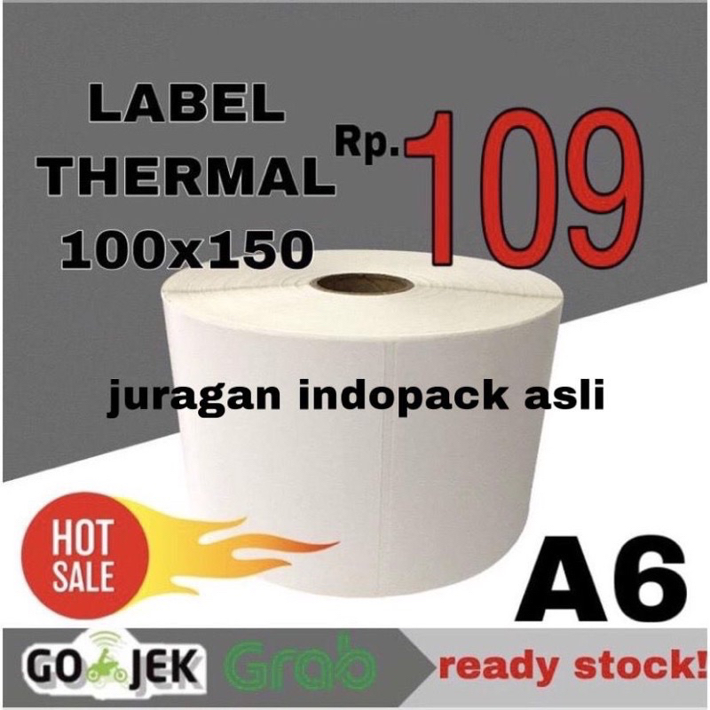 

lkjj LABEL STICKER THERMAL 100 X 150 BARCODE 100X150 UKURAN A6