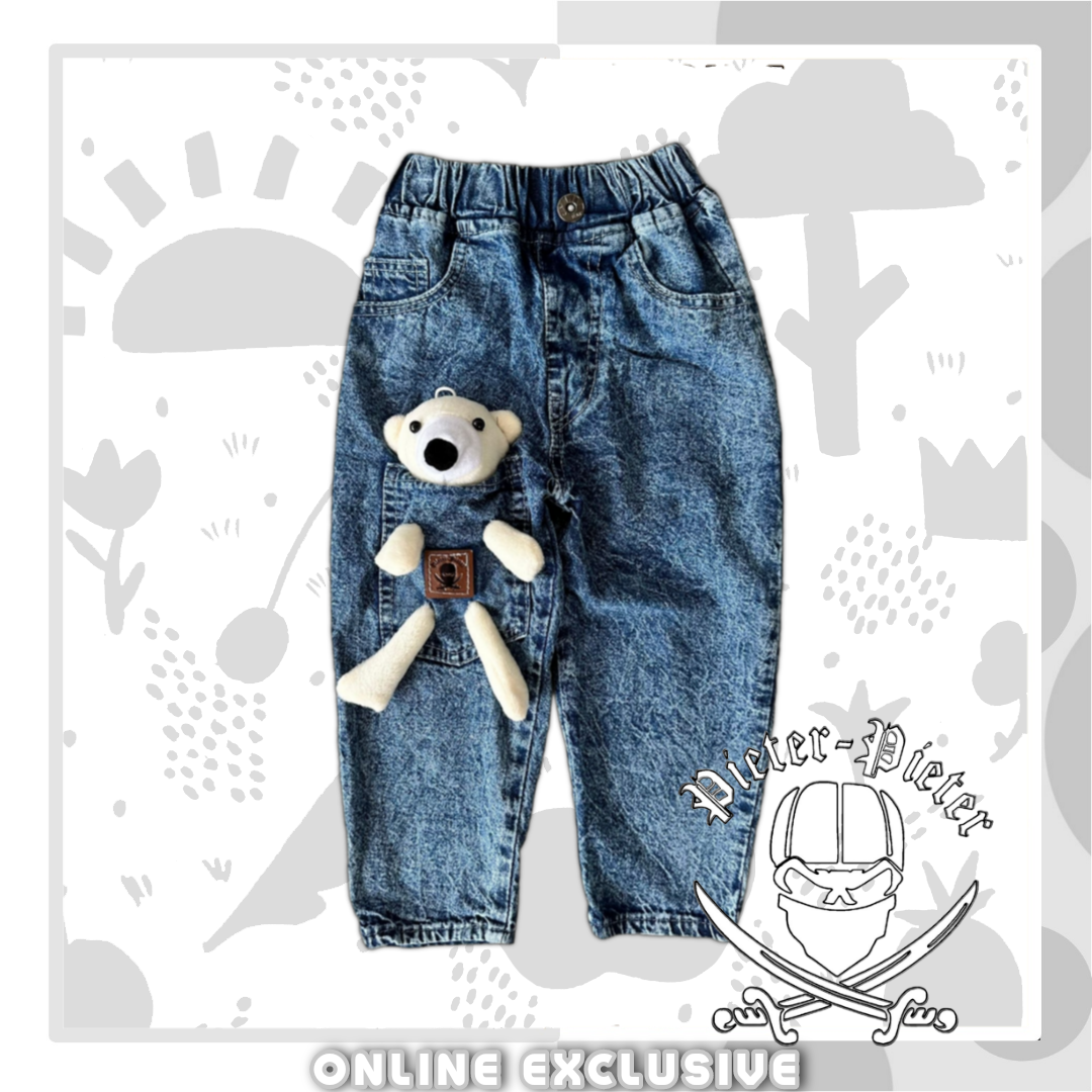 Celana Jeans Anak Cewek Mishel Model Saku Boneka usia 1-13th
