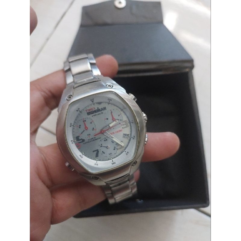 Jam tangan original Timex Ironman Indiglo chronograph preloved second bekas