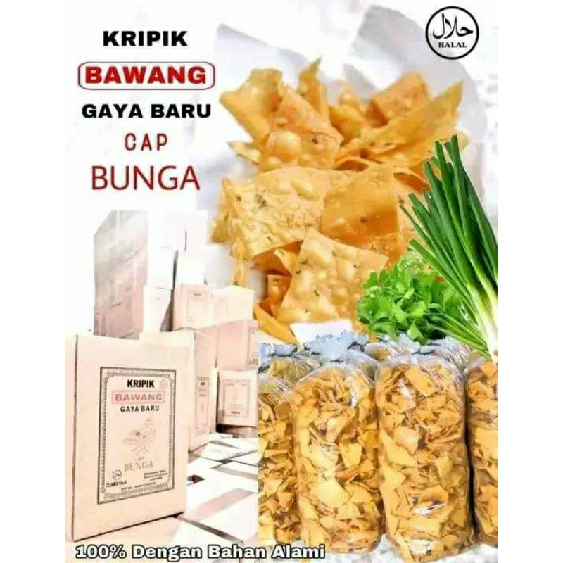 

Keripik Bawang Gaya Baru Cap Bunga 1 Kg