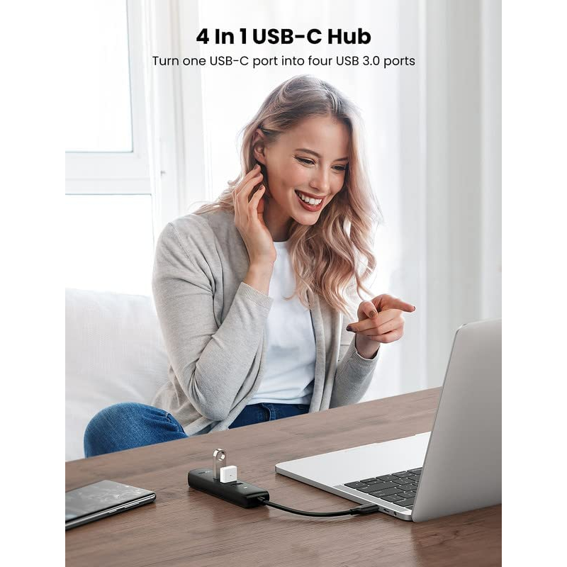 UGREEN Hub USB Type C to Lan RJ45 + USB 3.0 4 Port High Speed 5Gbps