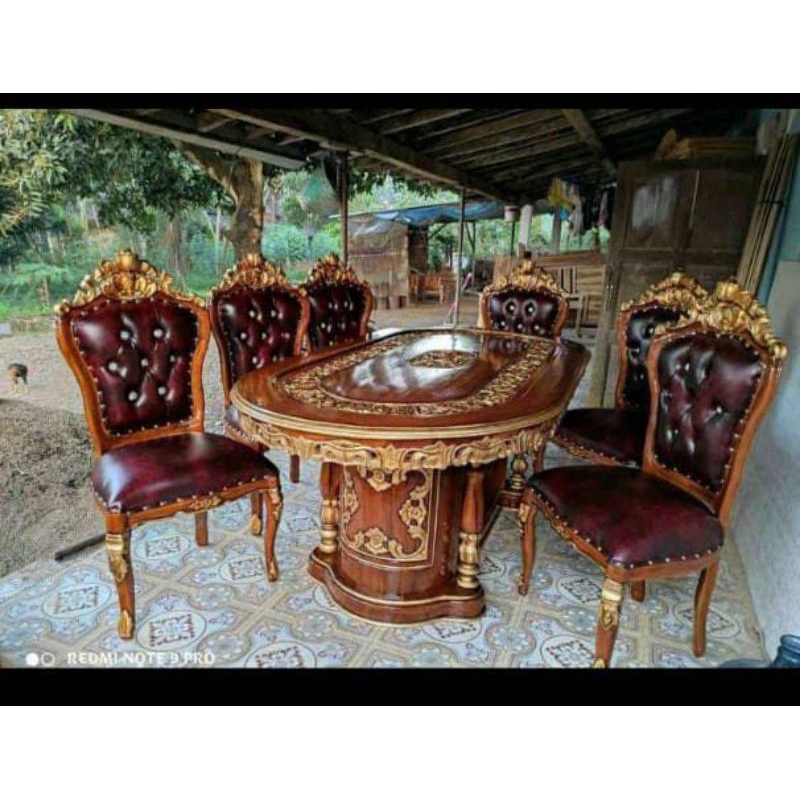 meja makan ganesha jati jepara asli