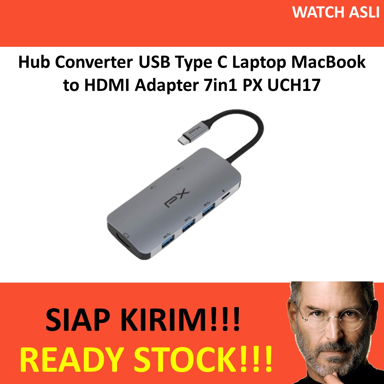 Hub Converter USB Type C Laptop MacBook to HDMI Adapter 7in1 PX UCH17