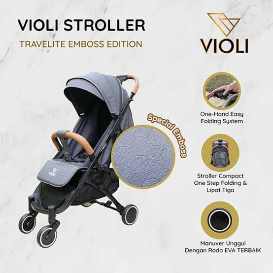 Violi Stroller Travelite Emboss K7 - Kereta Dorong Anak