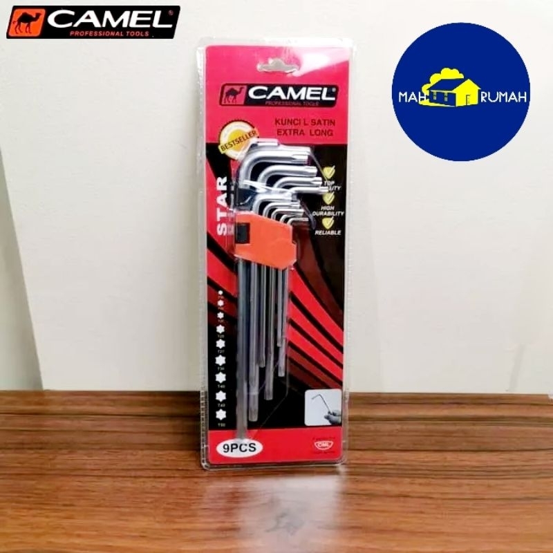 Kunci L Panjang BINTANG STAR 9pcs Set - LONG TORX TORX KEY CAMEL