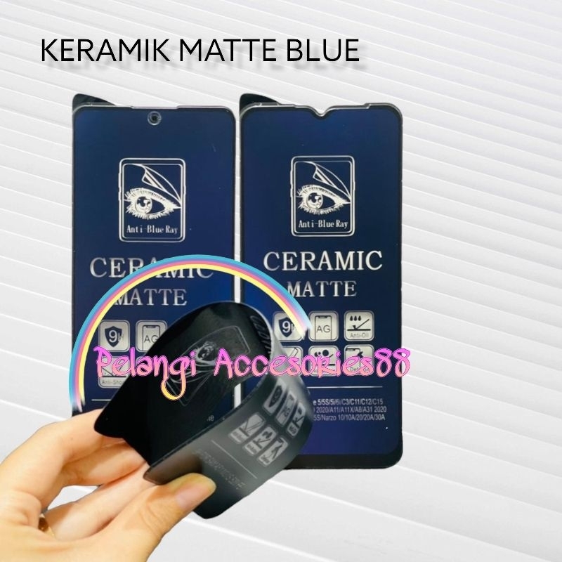 ANTIGORES OPPO A76 / A36 / A96 MATTE BLUE KERAMIK ANTI GORES ANTI RADIASI ANTI BLUE