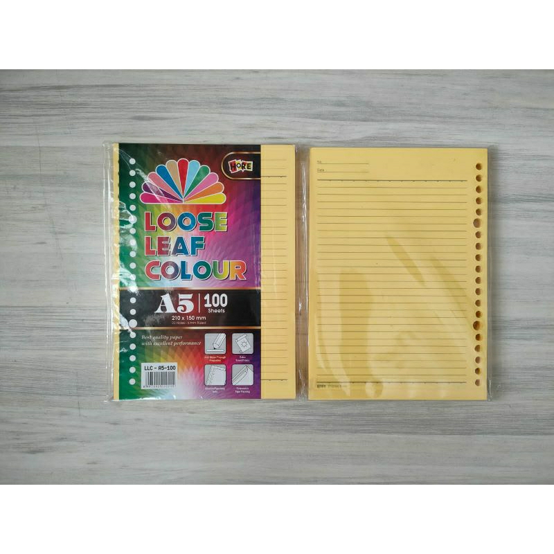 

'ARMA' Loose leaf warna kuning isi 100