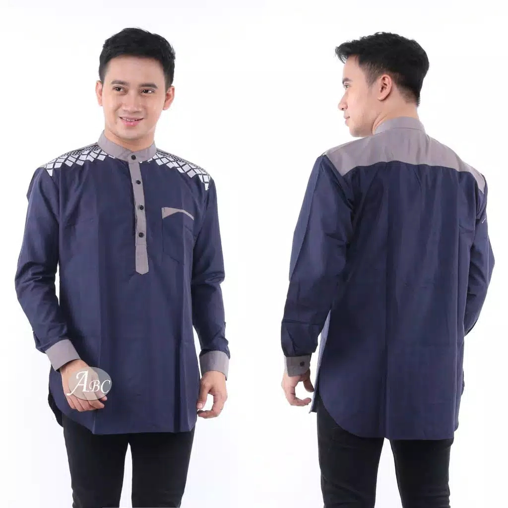 Baju Koko Kurta Dewasa Long Sleeve Agam Lengan Panjang Baju Muslim Pria Terbaru