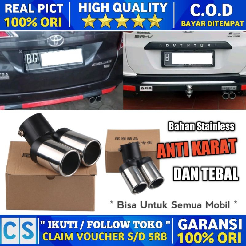 Muffler Knalpot Mobil Avanza Calya Honda BRV HRV UNIVERSAL Cover Ujung Pipa Kenalpot Racing Ayla Agy