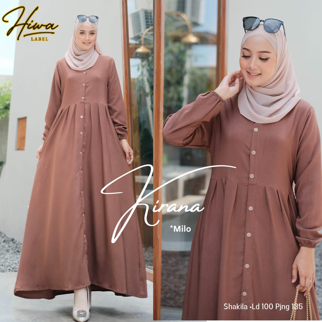 Kirana Dress Gamis Muslim Wanita Midi Original Produk By Hiwa