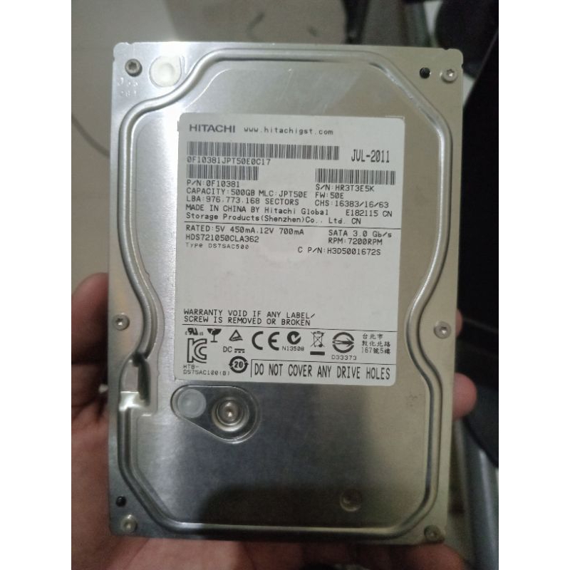 Hardiks Buat CCTV DAN KOMPUTER  . HITACHI 500GB. NORMAL 100% RP. 150RB