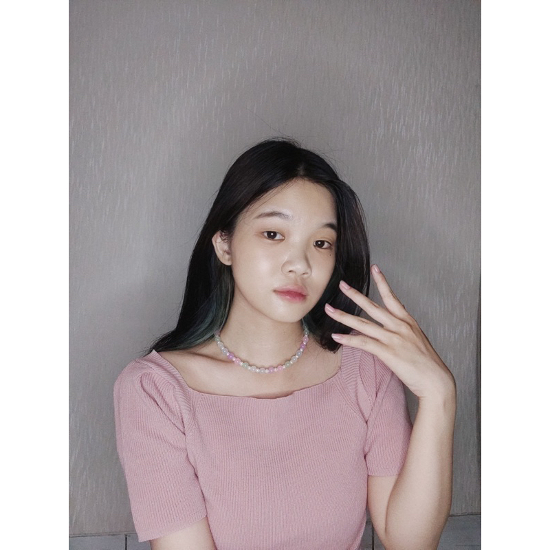 Arsila Water Beads Pearl Korean Necklace Kalung Choker Mutiara Korea