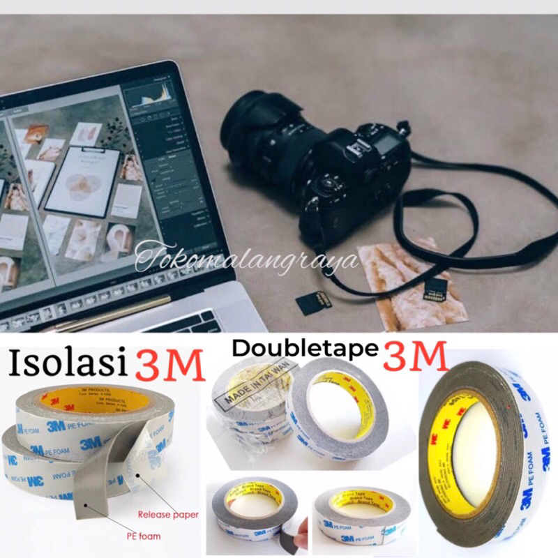 isolasi doubletape 3m/isolasi bolak balik 3m/isolasi double foam