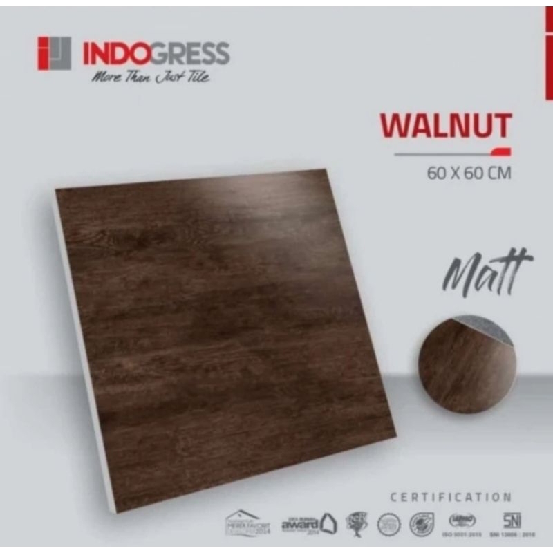 Granit Motif Kayu 60x60 Indogress Walnut Matt