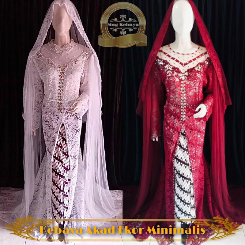 Kebaya Akad Belah / Kutubaru Ekor Minimalis