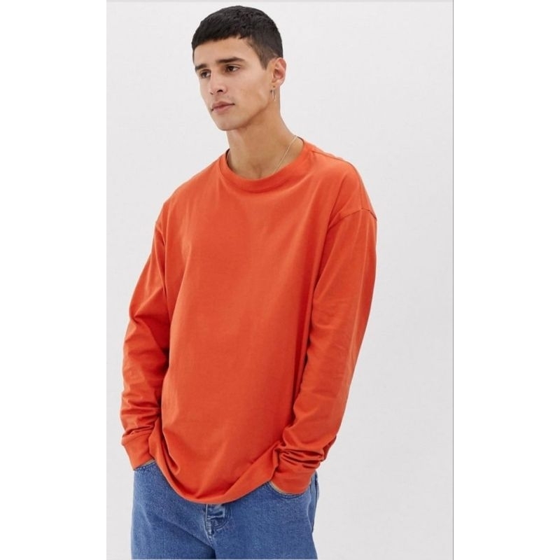 Kaos Polos Oversize Lengan Panjang Leher Round Neck Cotton TC 30s warna lain di kolom berikutnyaa yaaa
