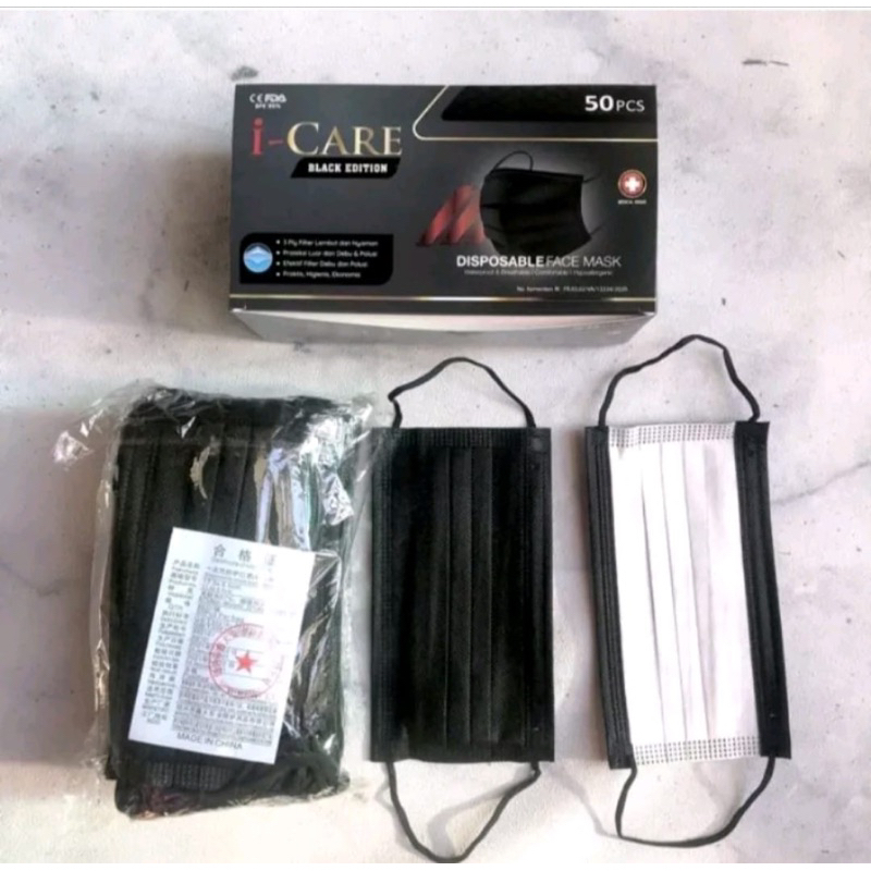 masker earloop I CARE 50pc PREMIUM EMBOSS 3ply