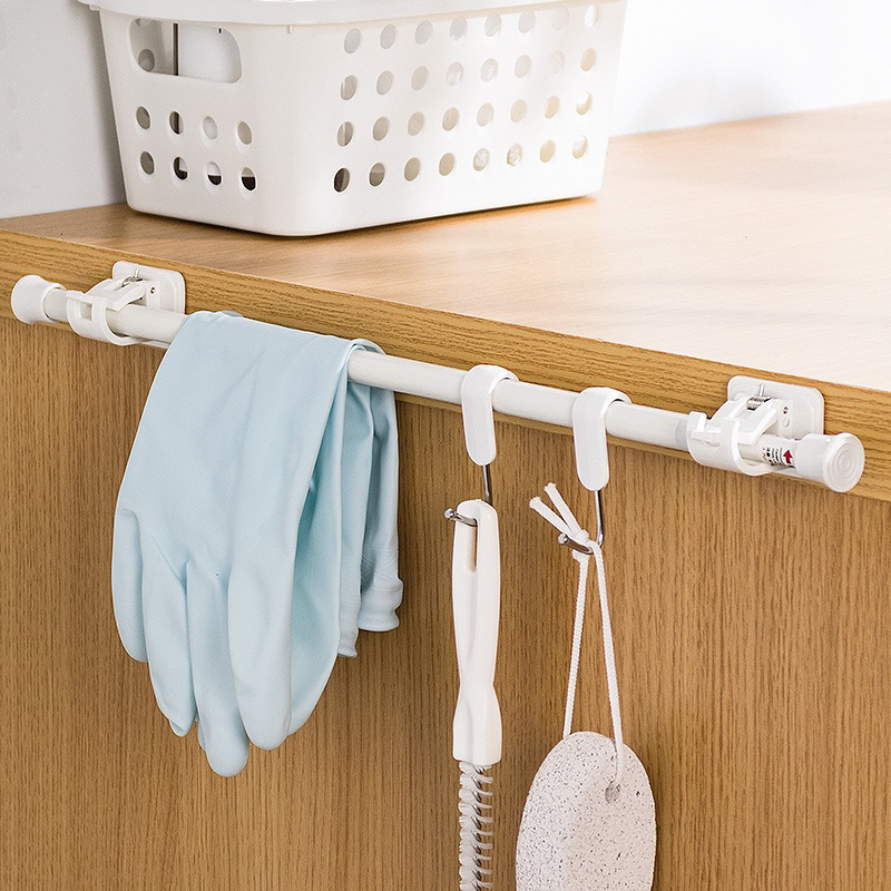 Pipa ajaib tiang tongkat fleksibel bracket , pengait tiang gorden, jepitan tiang gorden kolong dapur