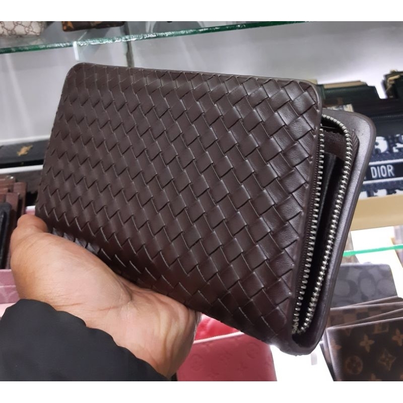 dompet handbag panjang Anyaman Tas Tangan pria/wanita Import
