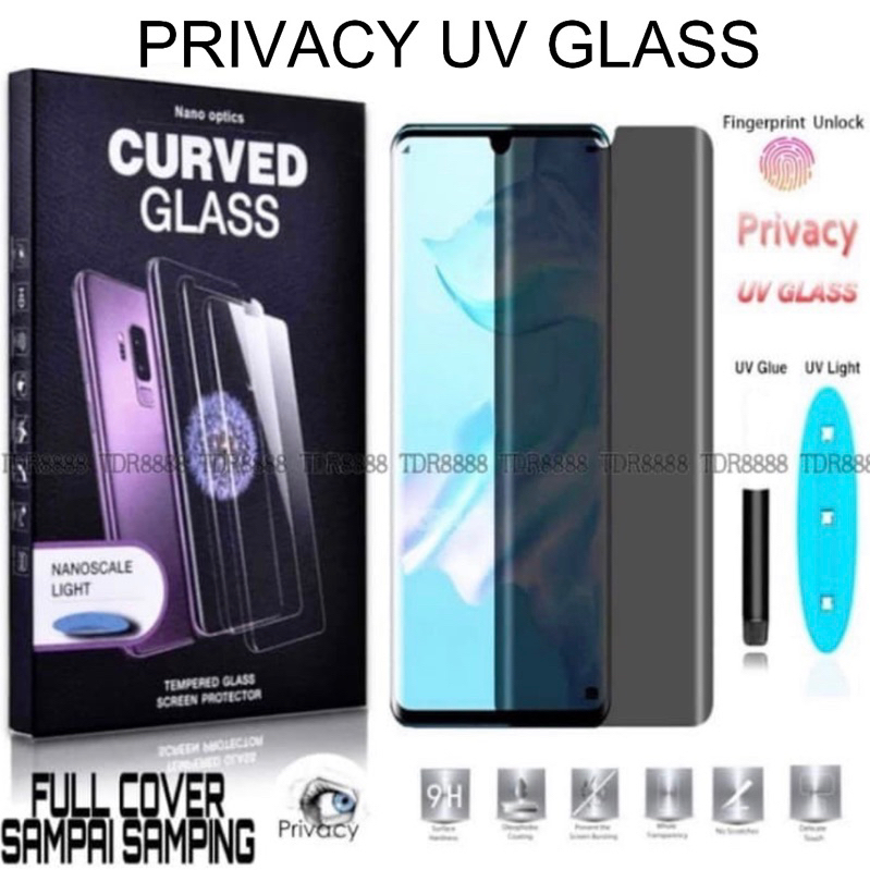 Uv Spy - Tempered Glass Samsung Note 8 Note 9 Note 10 Note 10 Plus Note 20 Note 20 Ultra Anti Spy Uv Glass Full Cover