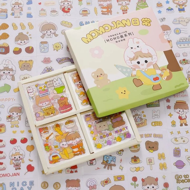 

Sticker Waterproof Sticker Momo / stiker vintage journaling sticker deco koleksi Kartun Korea Lucu / Stiker 2D / stiker Buku