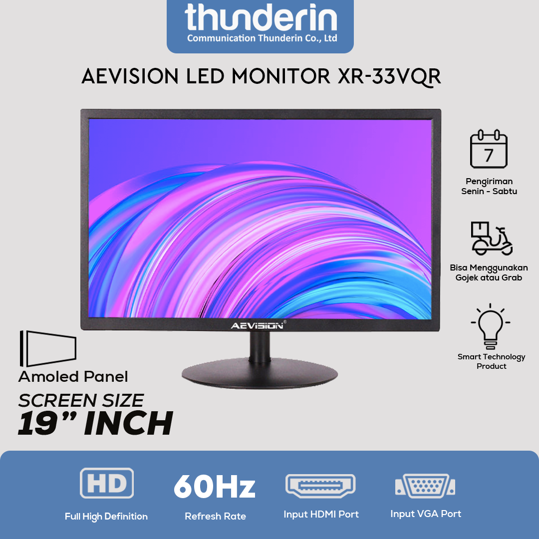Monitor LED AeVision / AE VISION 19inch HDMI - VGA - USB Port