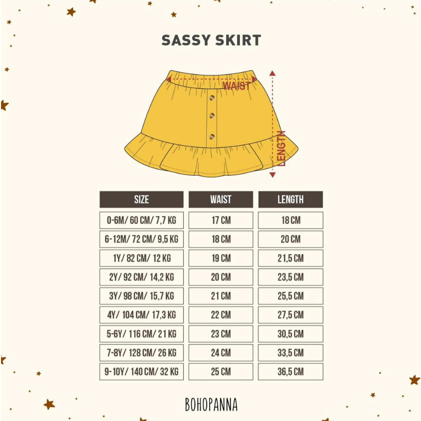 Bohopanna Sassy Skirt 0-12 Bulan Rok Baby Ruffle Kancing Fashion Anak Perempuan CBKS PART 2