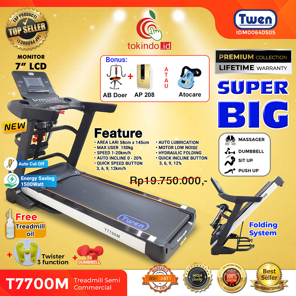 Alat Fitness Treadmill Listrik TWEN T7700M / Treadmill Elektrik