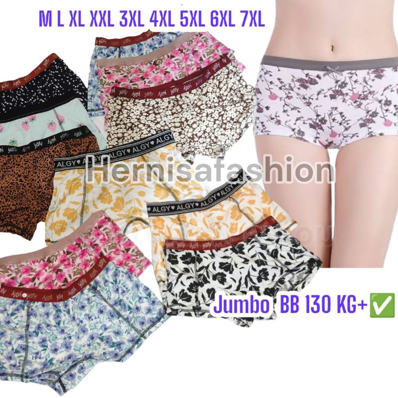 CD Boxer wanita celana dalam segi empat cewek ukuran ML XL XXL XXXL jumbo big size motif CD Boxer se