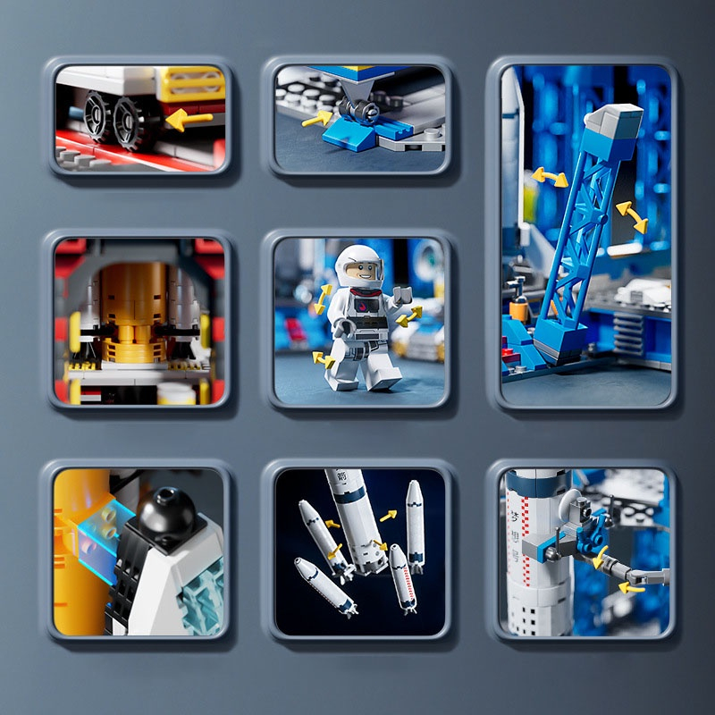 【COD】Nano Block Brick Rocket Kotak Pesawat Ulang-alik Peluncuran Roket 3D Puzzle Mainan Balok Susun