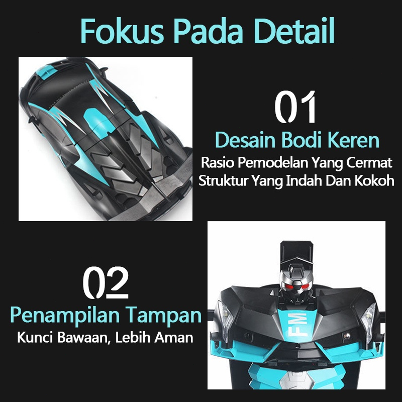 【COD】Mobil Remote Control Rc Transformers 1: 18 Mobil Robot Mainan Anak Anak Deformasi Mobil Remot Kontrol