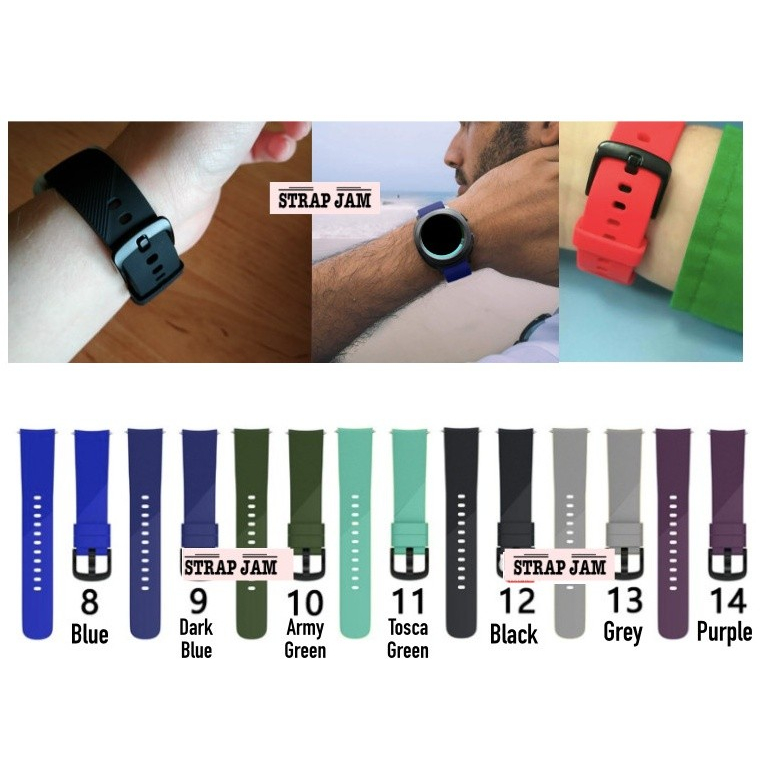 RTS Tali Jam Aukey SW-1 SW1 501643 - Strap 20mm Silikon Rubber Dengan Buckle Hitam